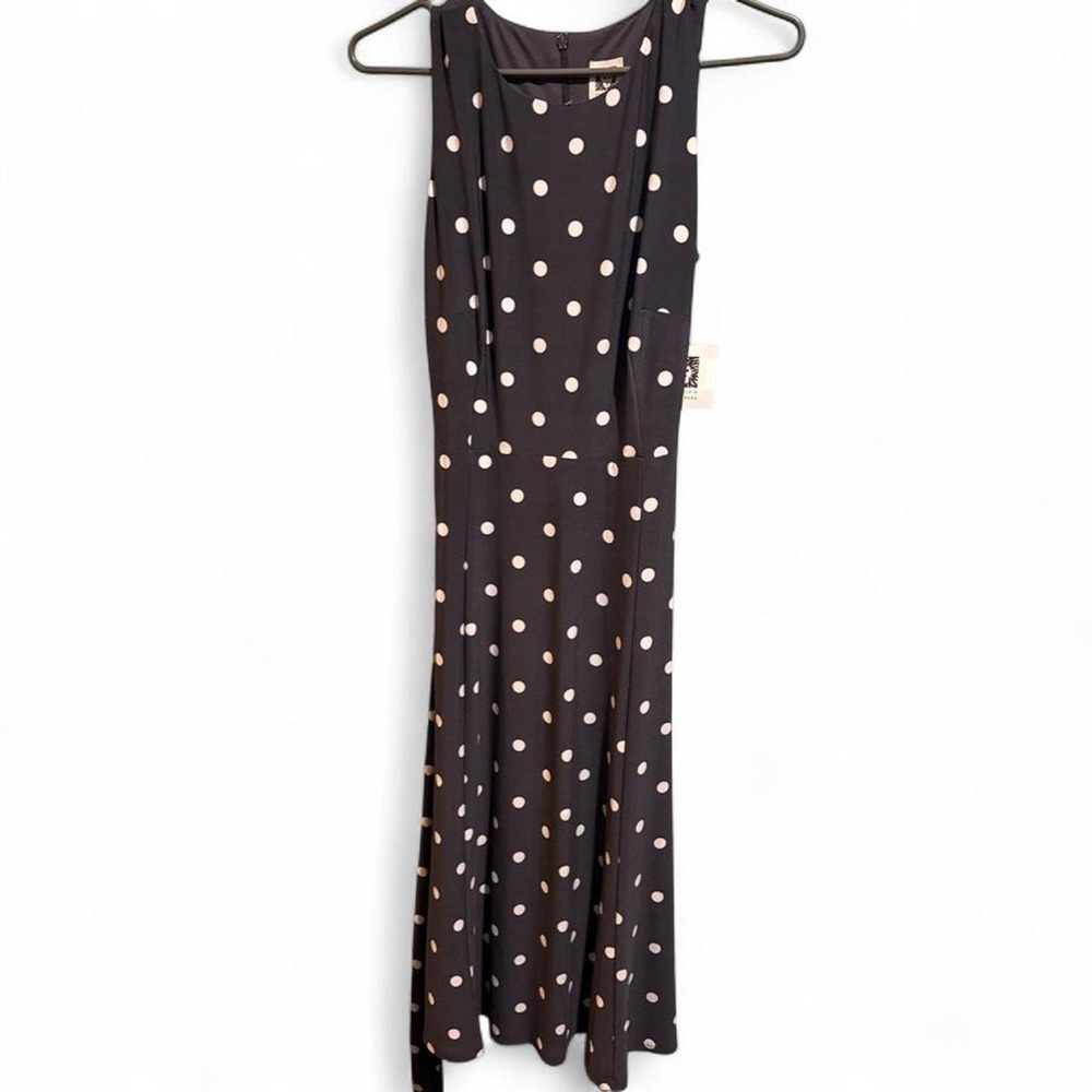 Anne Klein Polka Dot Sleeveless Black Dress